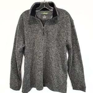 Haggar In Motion Knit 1/4 Zip Sweater Size L Grey